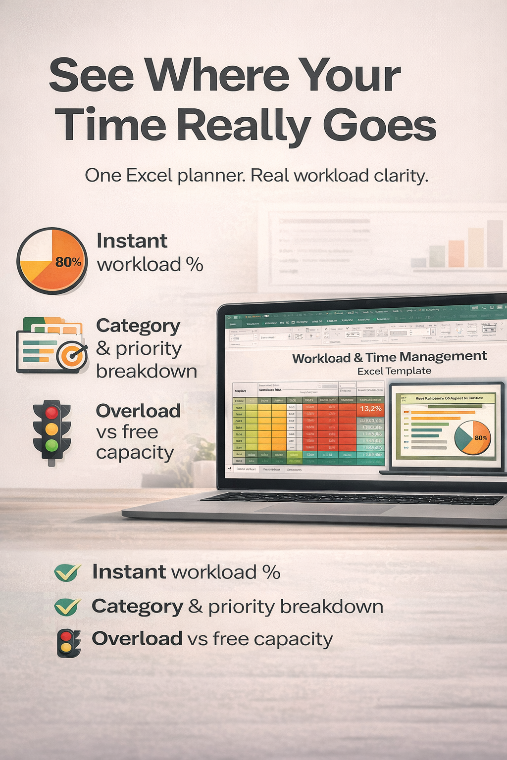 Workload Diagnostic System — Excel-Based Time & Capacity Planner